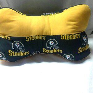 Nfl Pittsburgh Steelers Handmade 3 sided Dog bone neck Pillow